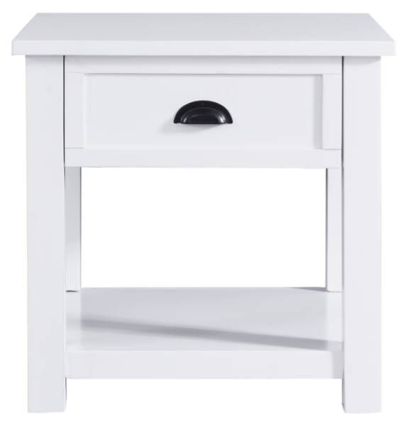 Mazin Furniture Champlain White 1-Drawer End Table-1