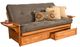 Kodiak Furniture Phoenix Suede Gray/Butternut Full Storage Futon with Mattress-0
