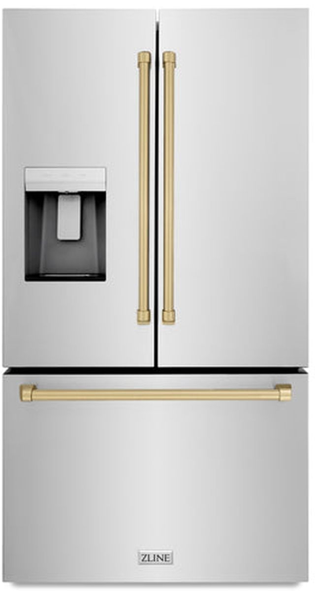 ZLINE Autograph Edition 36" 28.9 Cu. Ft. Stainless Steel Freestanding French Door Refrigerator-0