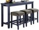 Furniture of America® Caerleon 4-Piece Antique Blue/Gray Counter Table Set-0