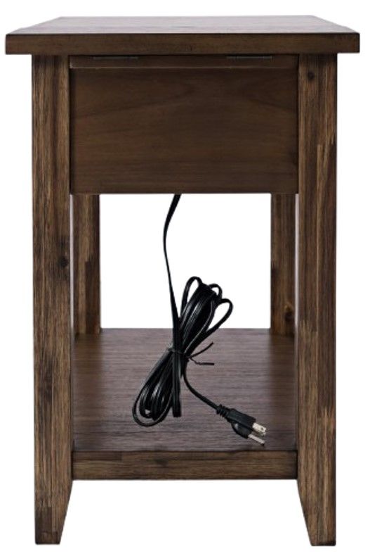 Jofran Inc. Bakersfield Brown Power Chairside Table-3