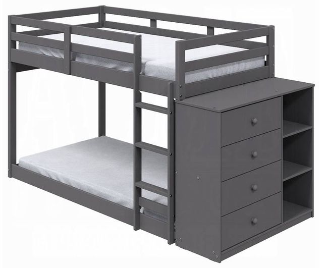ACME Furniture Gaston Gray Twin Over Twin Bunk Bed-0