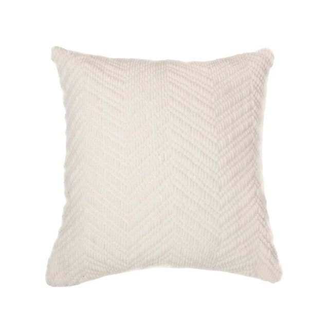 Basc coussin décoratif en chenille Blanc Cassé
