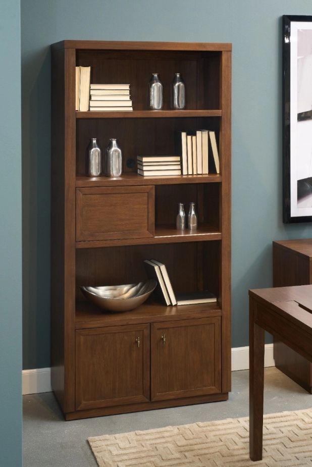 Riverside Furniture Brooks Nouveau Walnut Bookcase-1