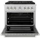 ZLINE Autograph Edition Paramount 36" Stainless Steel/Polished Nickel Helix Handle Freestanding Gas Range with 6 Burner Cooktop and Convection Gas Oven-1
