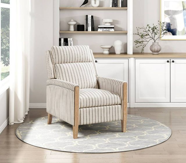 Homelegance® Burton Gray/White Manual Reclining Chair-1