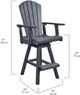 C R Plastics Generation Line Turquoise Pub Chair-3