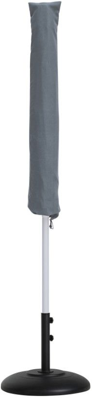 Meridian Furniture Fiji Matte Black/Matte White/White Aluminum Outdoor Patio Umbrella and Base-2
