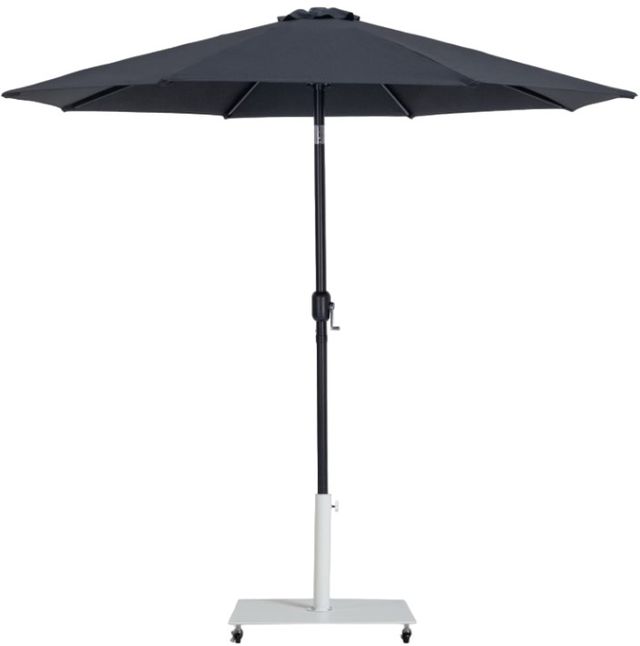Meridian Furniture Fiji Black/Matte Black/Matte White Aluminum Outdoor Patio Umbrella and Square Base-0