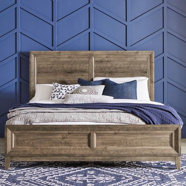 Liberty Furniture Ridgecrest Cobblestone Queen Panel Bed-1
