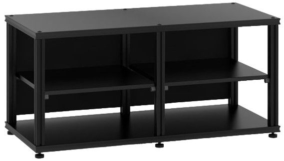 Salamander Designs® Synergy System Black Oak 2-Shelves Twin AV Cabinet with Black Post-0