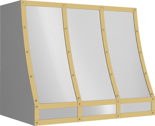Zephyr Designer Collection 36'' Satin Gold Forte Hood Banding Kit-1