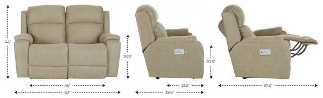 La-Z-Boy® Dorian Quarry Power Reclining Loveseat with Headrest and Lumbar-2