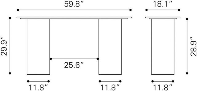 Zuo® Modern Irham Gray/White Console Table -2