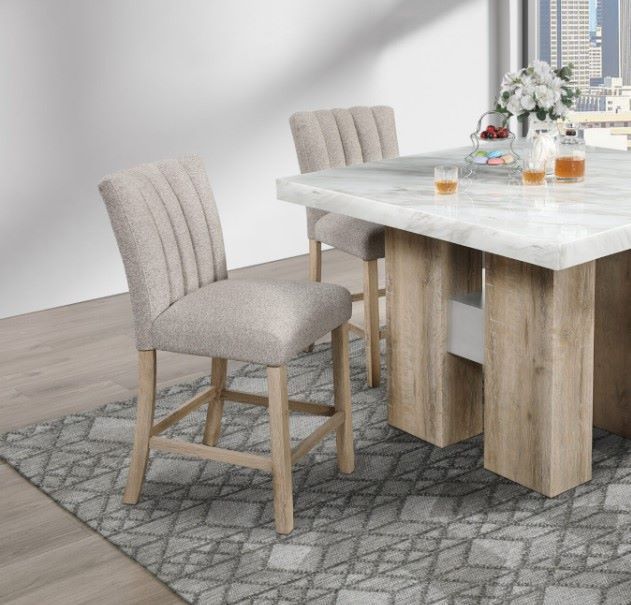 Global Furniture USA D04 5-Piece Beige/Natural Silver Bar Dining Set-2