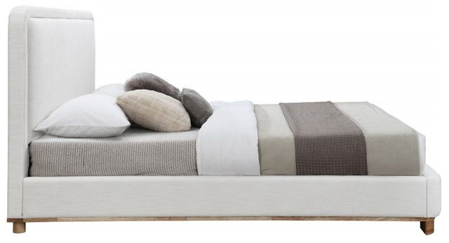Meridian Furniture Nolita Cream/Natural Queen Linen Textured Upholstered Bed-2