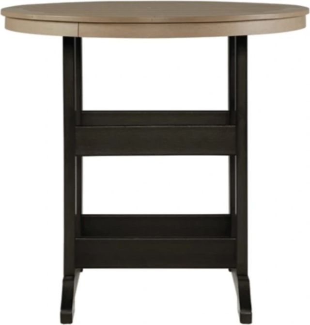 Signature Design by Ashley® Fairen Trail Driftwood Outdoor Bar Table with Black Base-1