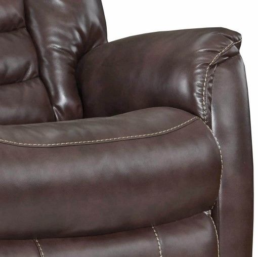 HomeStretch Brown Track Arm Leather Rocker Recliner-2