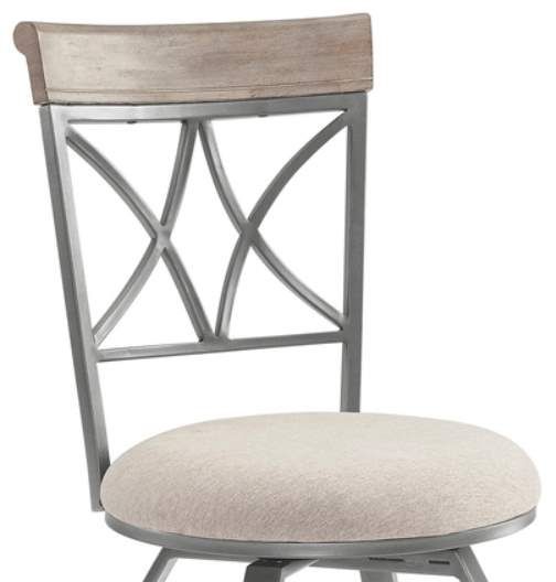 Powell® Hamilton Birch Silver/Pewter Gray Swivel Bar Stool-1