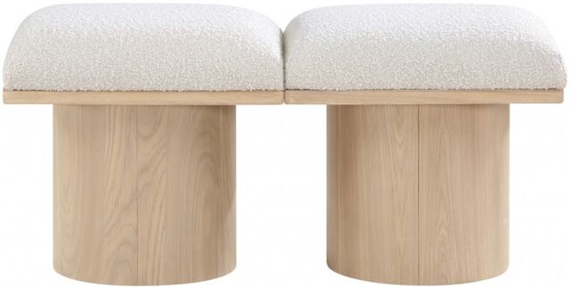 Meridian Furniture Pavilion 2-Piece Cream/Natural 36" Modular Bench-1