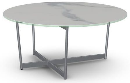 Amisco Customizable Jill Italian Porcelain Round Coffee Table with X-Shaped Metal Frame-0