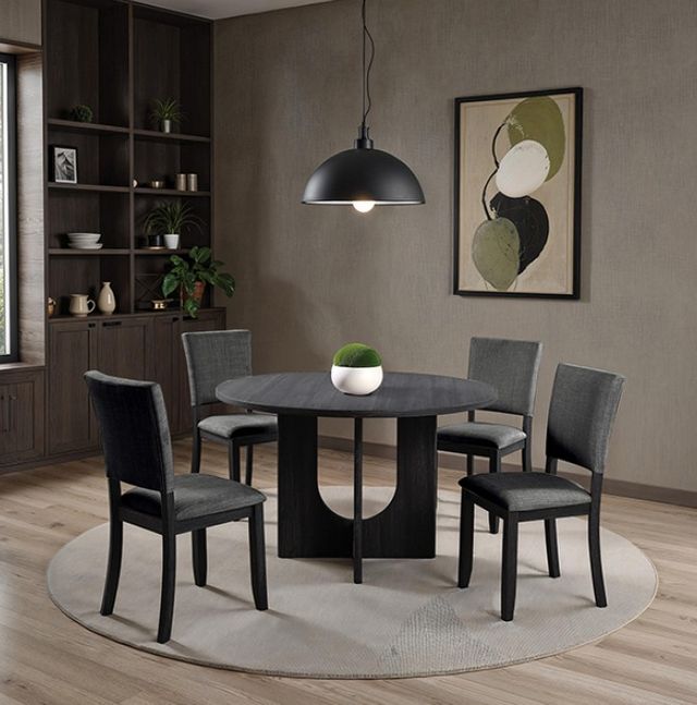 Furniture of America® Oberto Dark Gray Round Dining Table-1