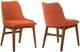 Armen Living Azalea 2-Piece Orange/Walnut Dining Side Chair Set-0