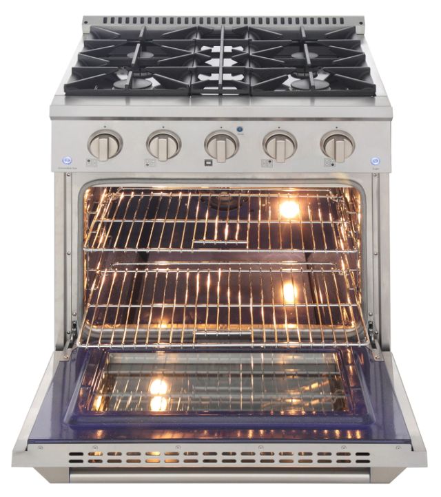 Kucht Professional KNG Series 30" Stainless Steel Pro Style Propane Gas Range with Silver Door-1