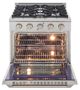 Kucht Professional KNG Series 30" Stainless Steel Pro Style Propane Gas Range with Silver Door-1