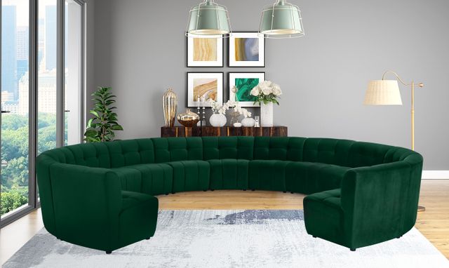 Meridian Furniture Limitless 13-Piece Green Velvet Modular Sectional-1