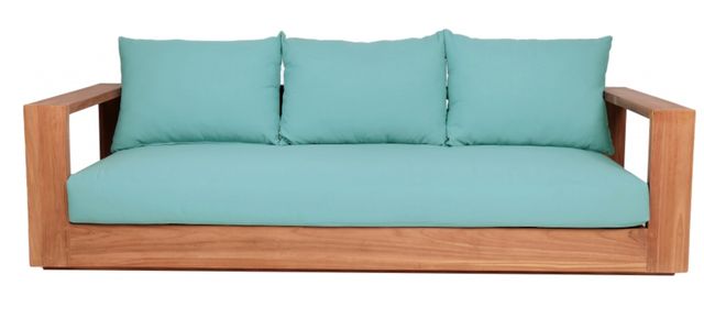 Meridian Furniture Tulum Sea Blue Fabric Outdoor Accent Sofa-1