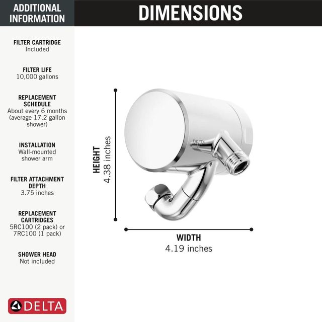 Delta Clarifi™ Chrome Premium Shower Filter Attachment-3