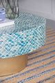 A & B Home Hyperion Blue Capiz Coffee Table with Gold Base-3