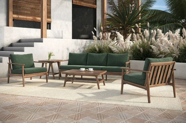 New Classic® Home Furnishings Ashton Moss Acacia/Fabric Outdoor Patio Club Chair-1