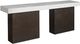 Vanguard® Furniture Capistrano White Console Table with Dark Bronze Base-0
