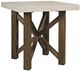 Jofran Inc. Sierrafina Beige Square End Table with Cortado Base-0
