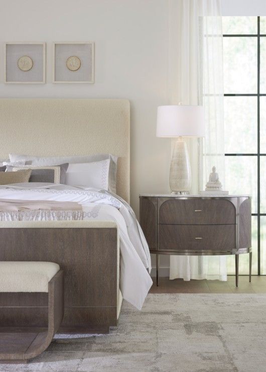 Hooker® Furniture Modern Mood Mink/Inverness Natural Queen Upholstered Panel Bed-3