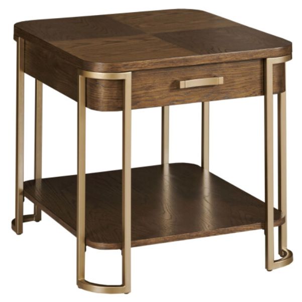 Hammary® Emerit Spice End Table with Champagne Frame-0