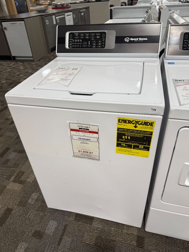 Speed Queen® TR7 3.2 Cu. Ft. White Agitator Top Load Washer-0