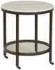 Bassett Mirror Whitman Ivory Round End Table with Bronze Base-0