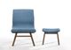 VIG Furniture Modrest Whitney Blue/Walnut Accent Chair with Ottoman-1