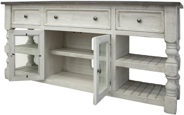 International Furniture Direct Stone Weathered Gray/White 70" TV Stand-3