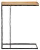Currey & Company Boyles Antique Brass C Table with Black Iron Base-0