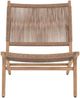 Moe's Home Collection Palma Warm Brown Teak Outdoor Lounge Chair with Warm Brown Wicker Cushions-1