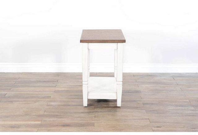 Sunny Designs™ Buck Skin Marble White Side Table with Brown Top -3