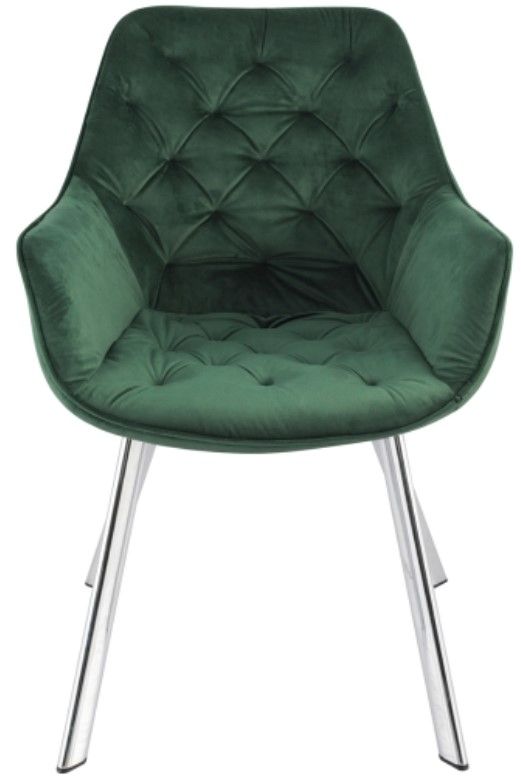 Mazin Furniture Ayami Chrome/Green Dining Arm Chair -1