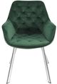 Mazin Furniture Ayami Chrome/Green Dining Arm Chair -1