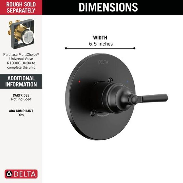 Delta Saylor® Monitor® 14 Series Matte Black Valve Only Trim-2