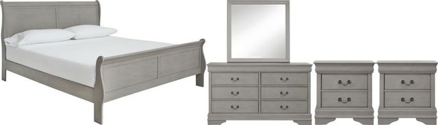 Signature Design by Ashley® Kordasky 5-Piece Gray California King Sleigh Bed Set-0