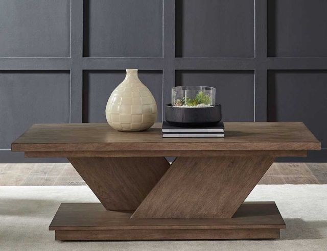 Liberty Furniture Aspen Sky Weathered Saddle Brown Cocktail Table-1